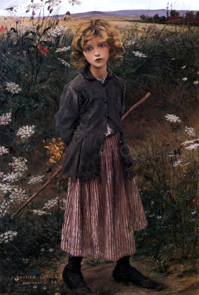  Jules Bastien-Lepage Roadside Flowers (also known as The Little Shepherdess) - Hand Painted Oil Painting