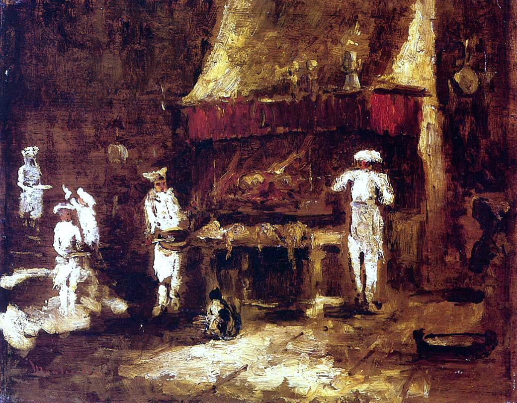 Adolphe-Joseph-Thomas Monticelli Roasting Two Pheasants - Hand Painted Oil Painting