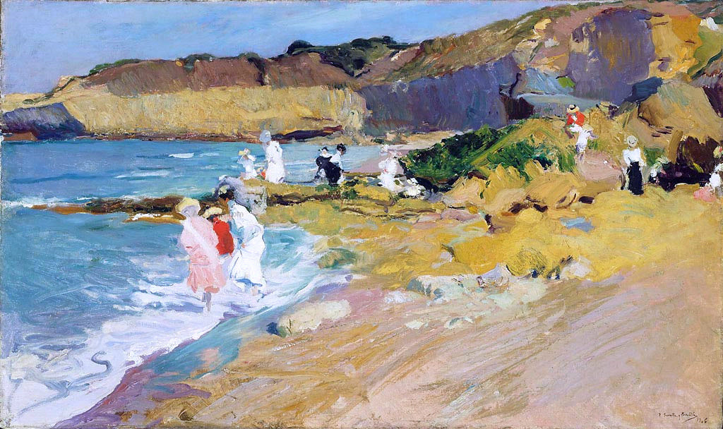 Joaquin Sorolla Y Bastida Rocks and the Lighthouse, Biarritz - Hand Painted Oil Painting