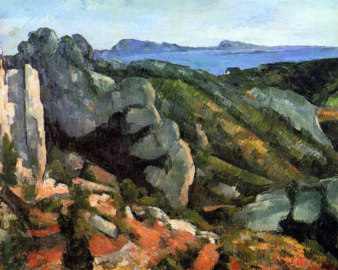  Paul Cezanne Rocks at L'Estaque - Hand Painted Oil Painting