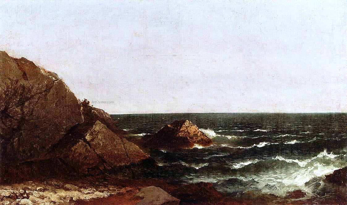 John Frederick Kensett Rocks at Newport - Hand Painted Oil Painting