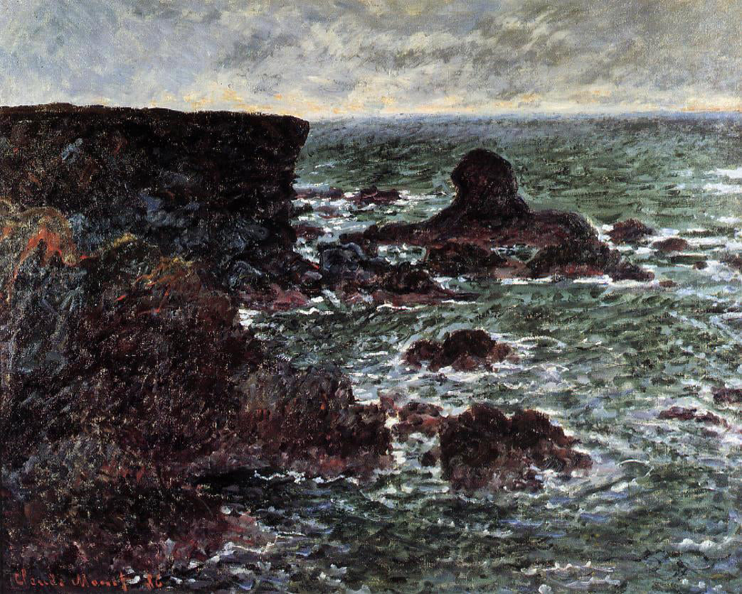 Claude Oscar Monet Rocky Coast and the Lion Rock, Belle-Ile - Hand Painted Oil Painting