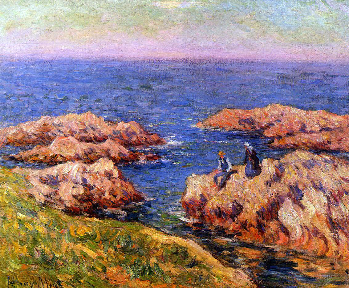 Henri Moret Rocky Coast, Brittany - Hand Painted Oil Painting
