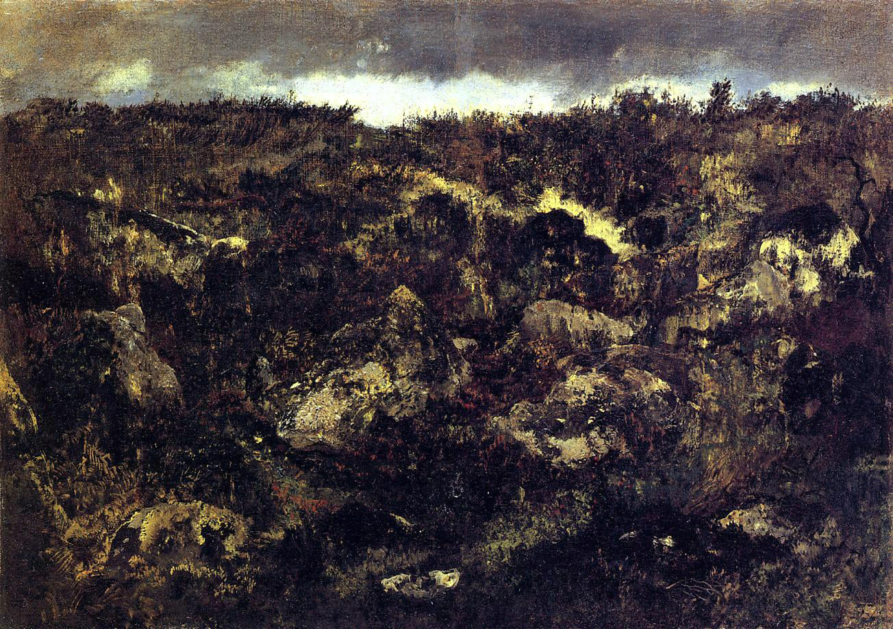 Theodore Rousseau Rocky Landscape - Hand Painted Oil Painting