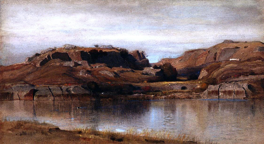 Jr. Samuel Colman Rocky Landscape - Hand Painted Oil Painting