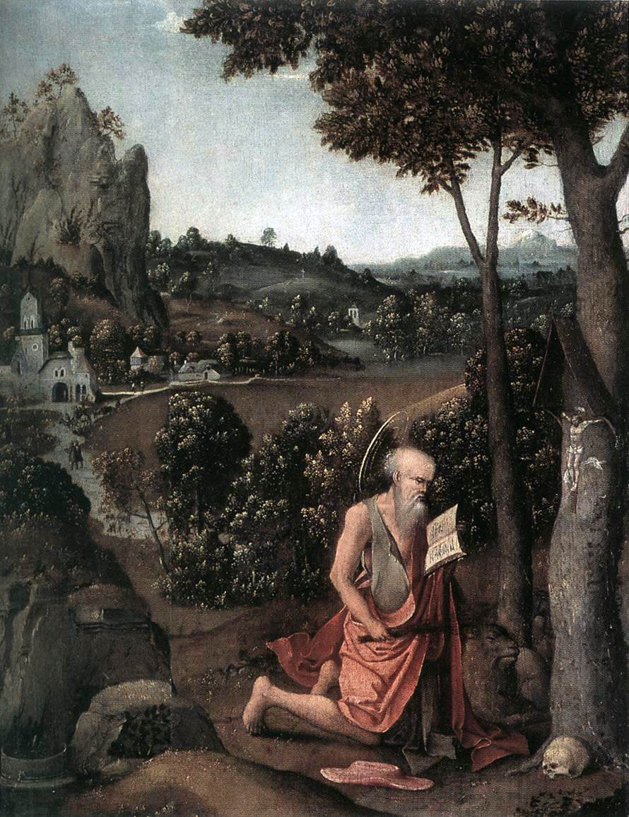 Joachim Patenier Rocky Landscape with Saint Jerome - Hand Painted Oil Painting