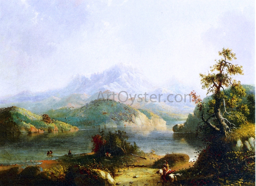 Alfred Jacob Miller Rocky Mountain Scene, Wind River Mountains - Hand Painted Oil Painting