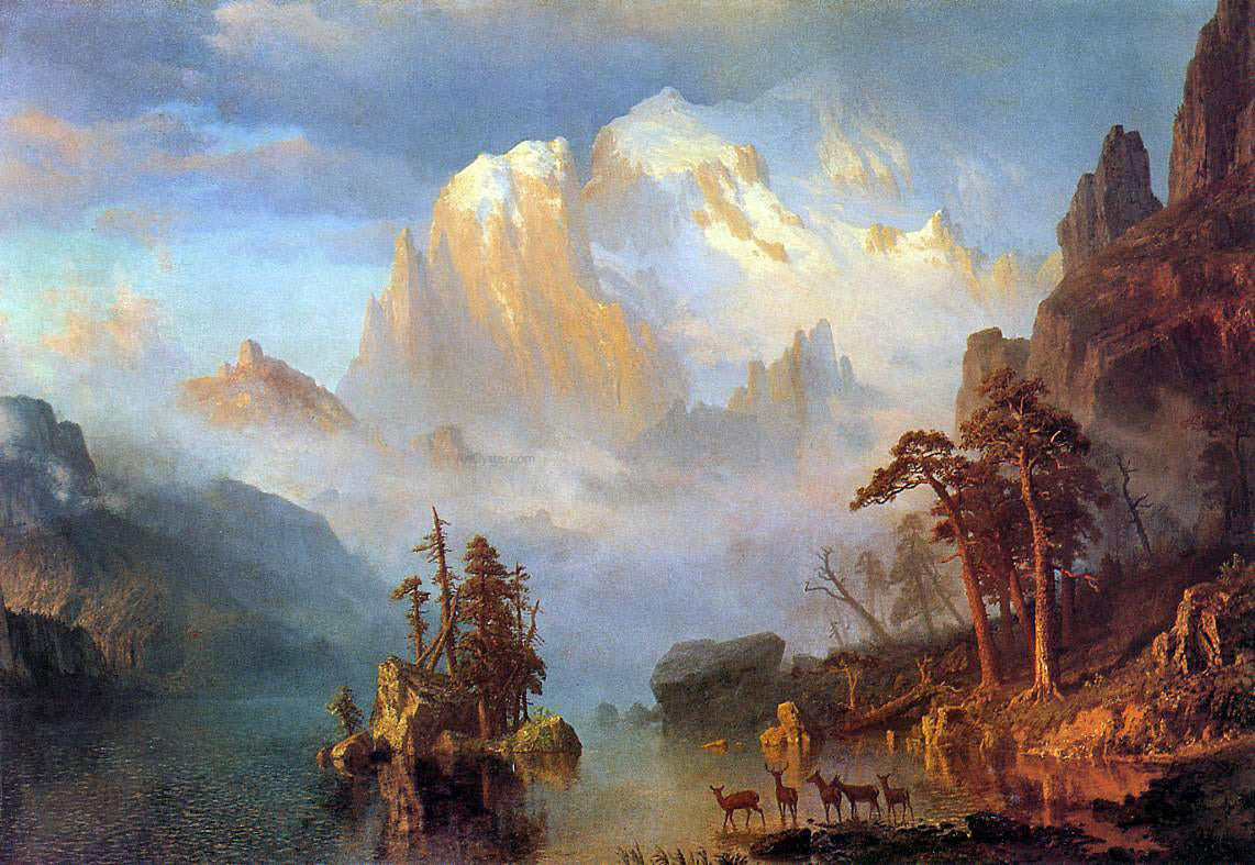 Albert Bierstadt Rocky Mountains - Hand Painted Oil Painting