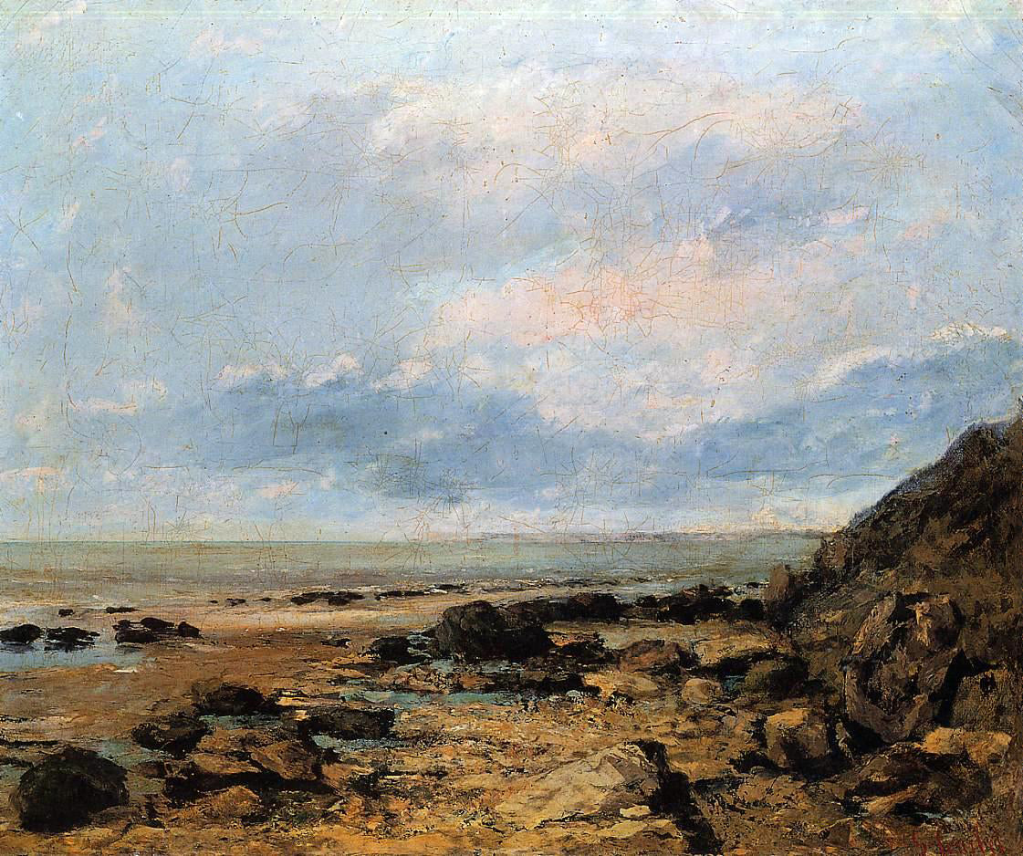 Gustave Courbet Rocky Seashore - Hand Painted Oil Painting