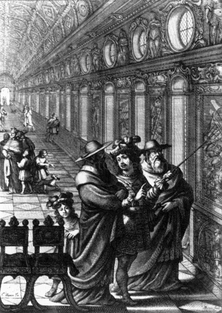 Abraham Bosse Roger Showing a Gallery of Paintings to Several Cardinals - Hand Painted Oil Painting