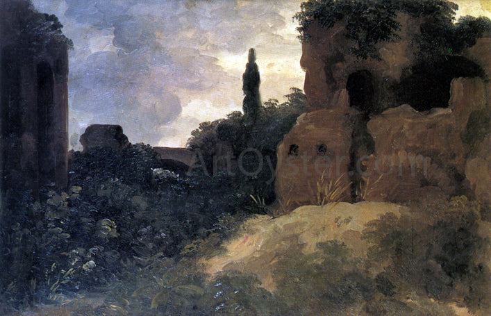 Pierre-Henri De Valenciennes Roman Ruins at the Villa Farnese - Hand Painted Oil Painting