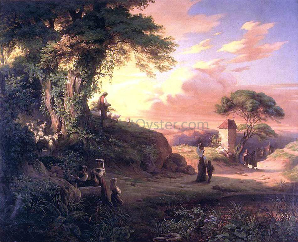 Henrik Weber Romantic Scene - Hand Painted Oil Painting