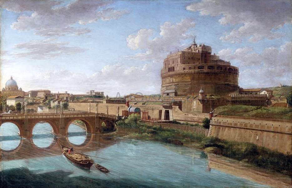 Hendrik Frans Van Lint Rome: A View of the Tiber - Hand Painted Oil Painting