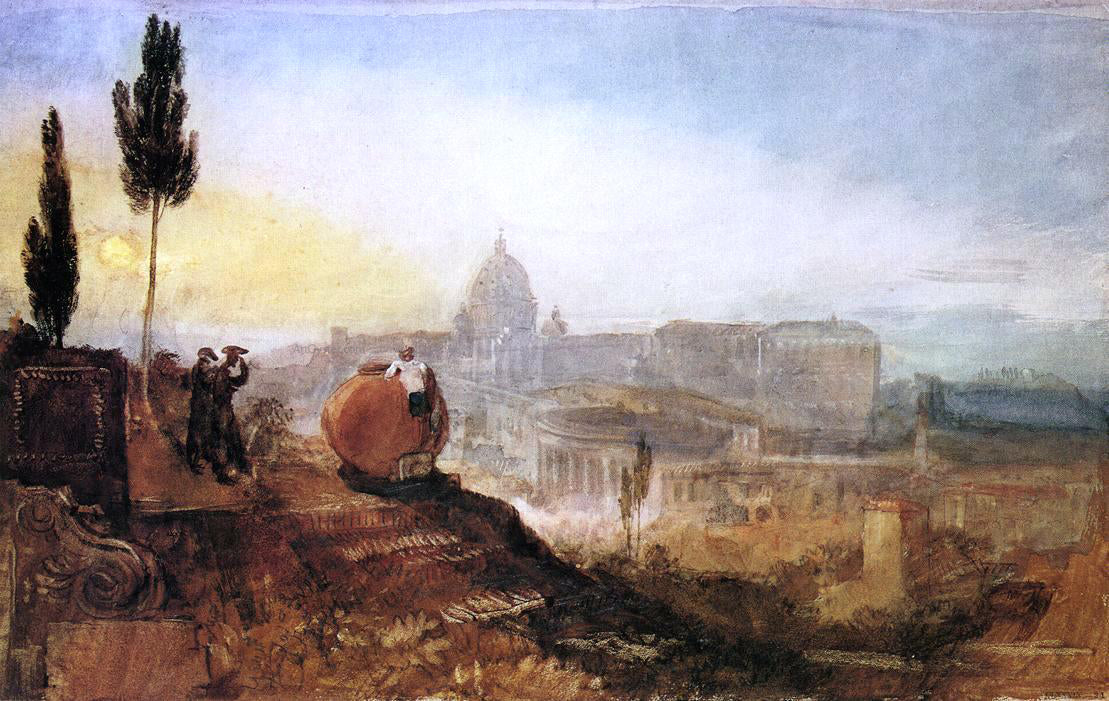 Joseph William Turner Rome: St. Peter's from the Villa Barberini - Hand Painted Oil Painting