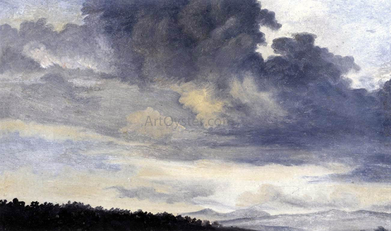 Pierre-Henri De Valenciennes Rome: Study of Clouds - Hand Painted Oil Painting