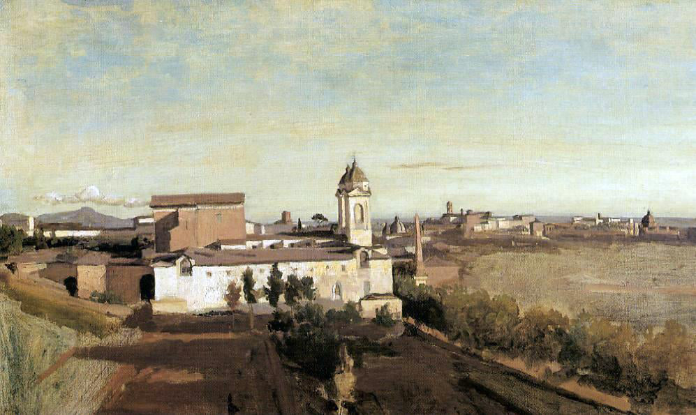 Jean-Baptiste-Camille Corot Rome, the Trinita dei Monti - View from the Villa Medici - Hand Painted Oil Painting