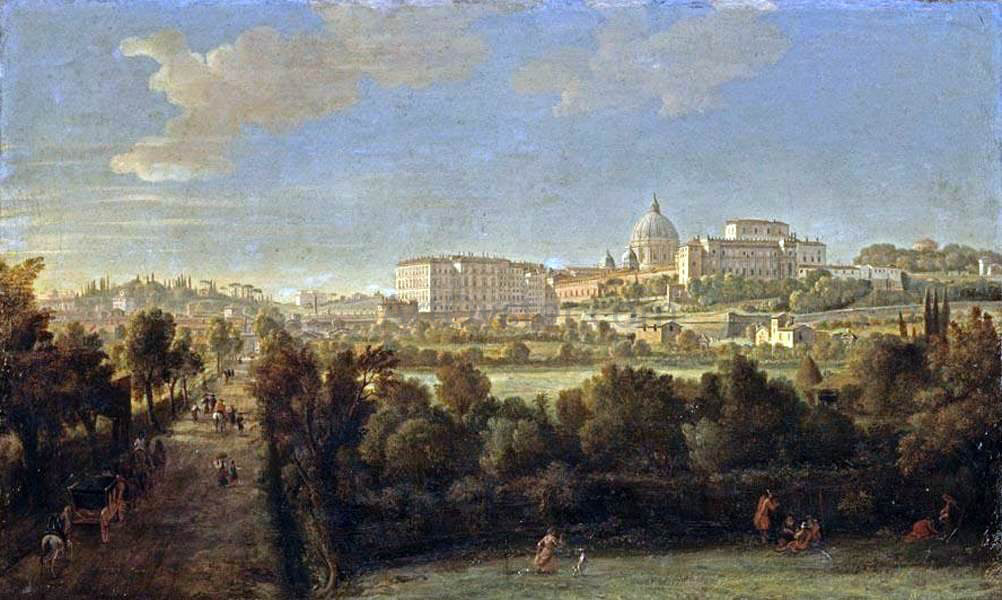 Caspar Andriaans Van Wittel Rome: View of St Peter's and the Vatican Seen from Prati Di Castello - Hand Painted Oil Painting