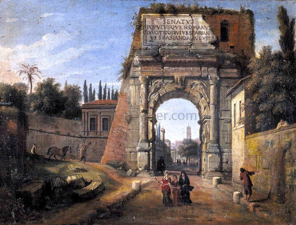 Caspar Andriaans Van Wittel Rome: View of the Arch of Titus - Hand Painted Oil Painting