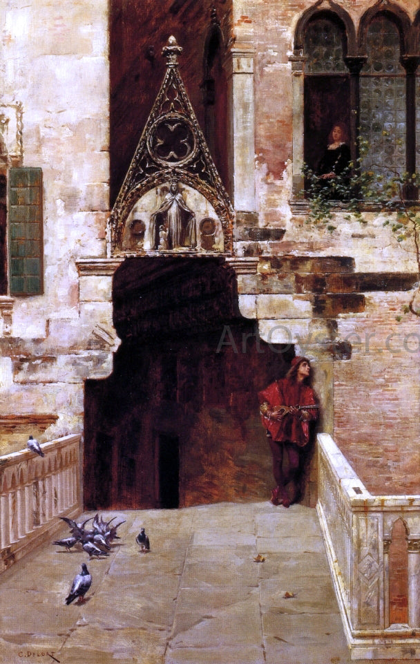 Charles-Edouard Delort Romeo and Juliet (Act II, Scene II, Capulet's Garden) - Hand Painted Oil Painting