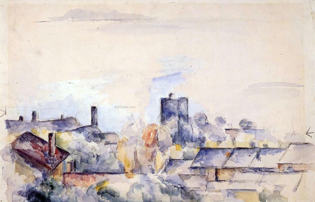 Paul Cezanne Roof in L'Estaque - Hand Painted Oil Painting