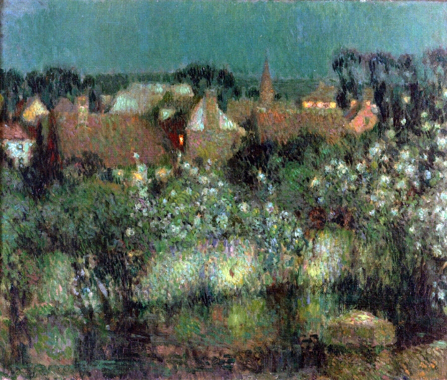 Henri Le Sidaner Rooftops in Moonlight - Hand Painted Oil Painting