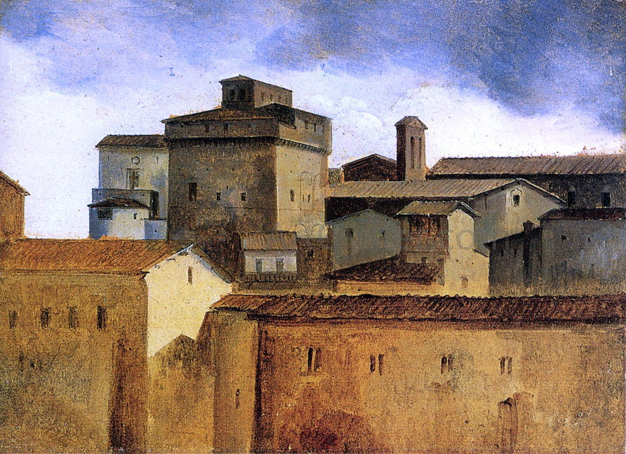 Francois-Marius Granet Roofs of Rome with a Square Tower - Hand Painted Oil Painting