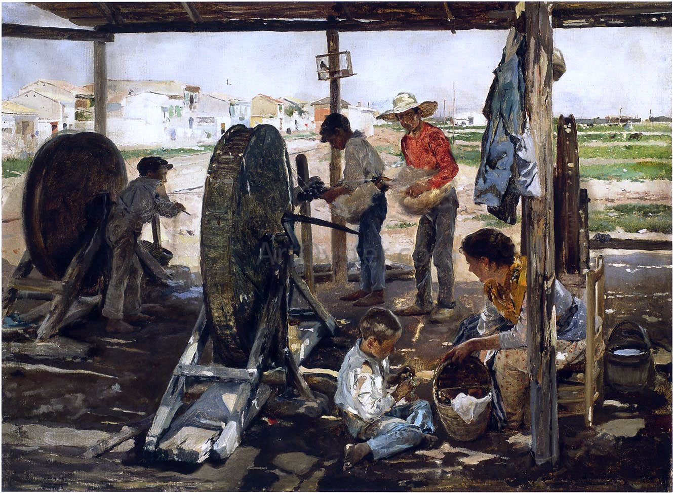 Joaquin Sorolla Y Bastida Ropemakers - Hand Painted Oil Painting