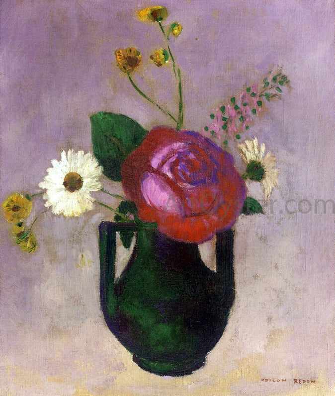 Odilon Redon Rose and Daisy - Hand Painted Oil Painting