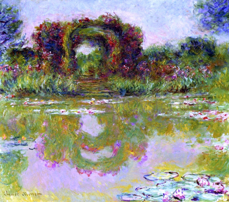 Claude Oscar Monet Rose Arches at Giverny (also known as The Floral Arch) - Hand Painted Oil Painting
