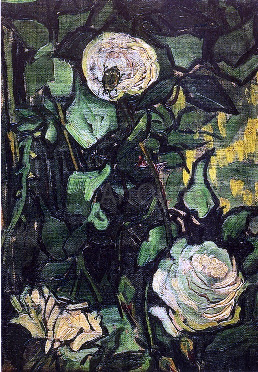 Vincent Van Gogh Roses and Beetle - Hand Painted Oil Painting