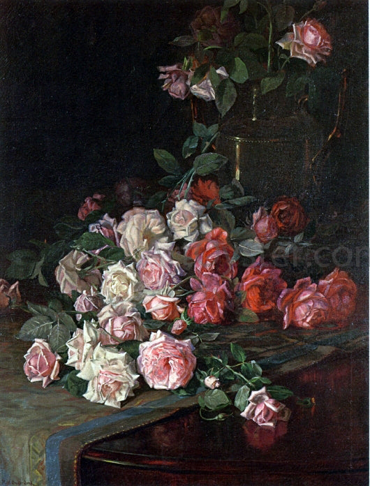 Robert Jenkins Onderdonk Roses and Mahogany - Hand Painted Oil Painting