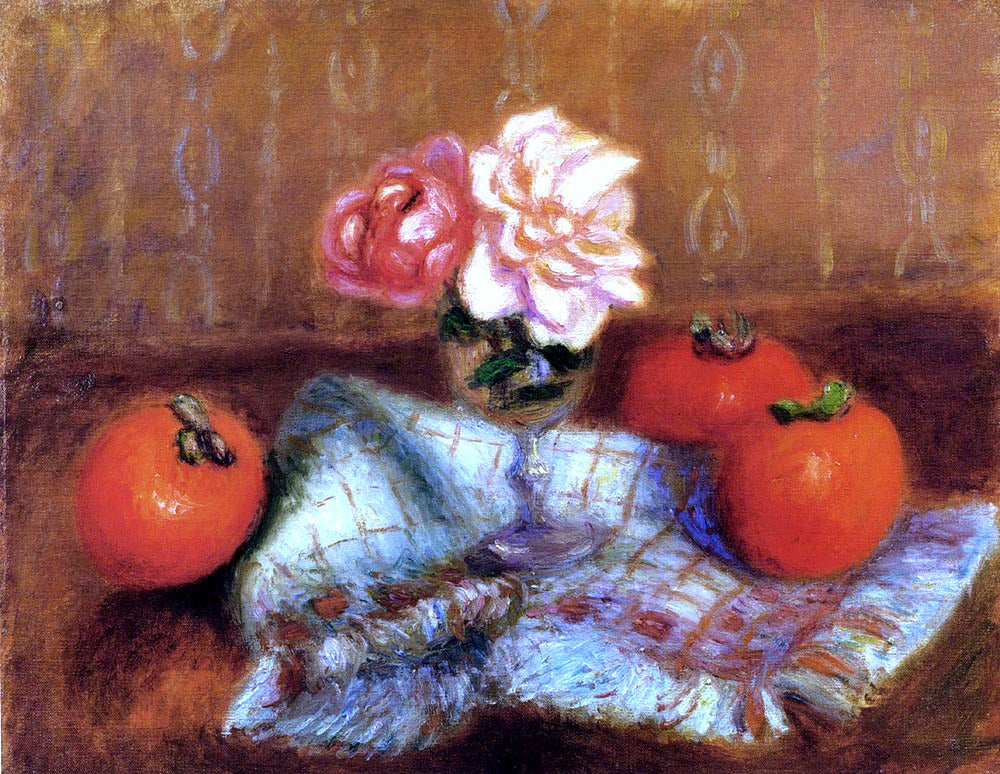 William James Glackens Roses And Persimmons - Hand Painted Oil Painting