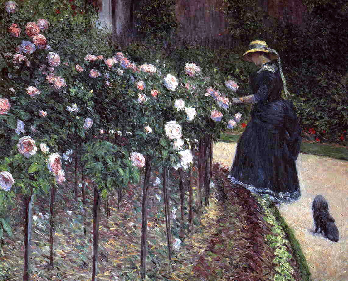  Gustave Caillebotte Roses, Garden at Petit Gennevilliers - Hand Painted Oil Painting