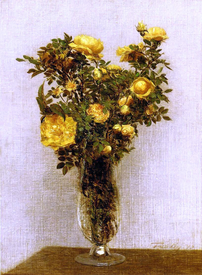 Henri Fantin-Latour Roses Lying on Gold Velvet - Hand Painted Oil Painting