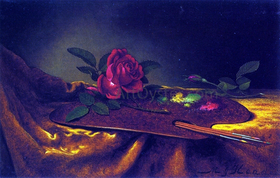 Martin Johnson Heade Roses on a Palette - Hand Painted Oil Painting