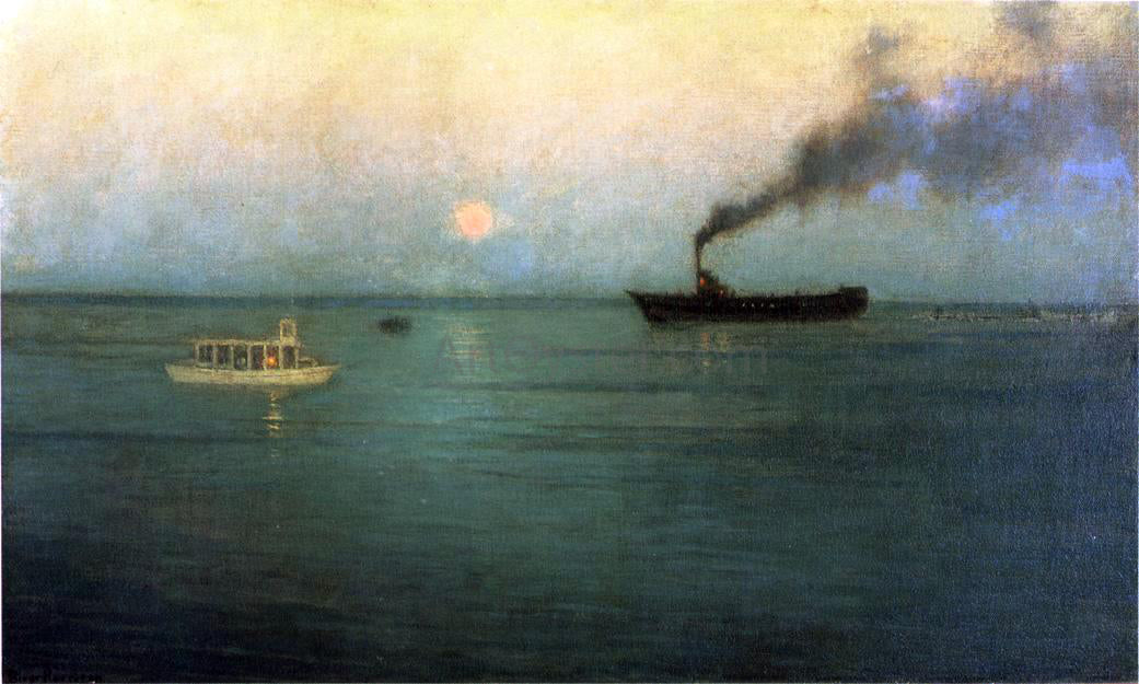  Lowell Birge Harrison Rosy Moon off Charles Harbor - Hand Painted Oil Painting