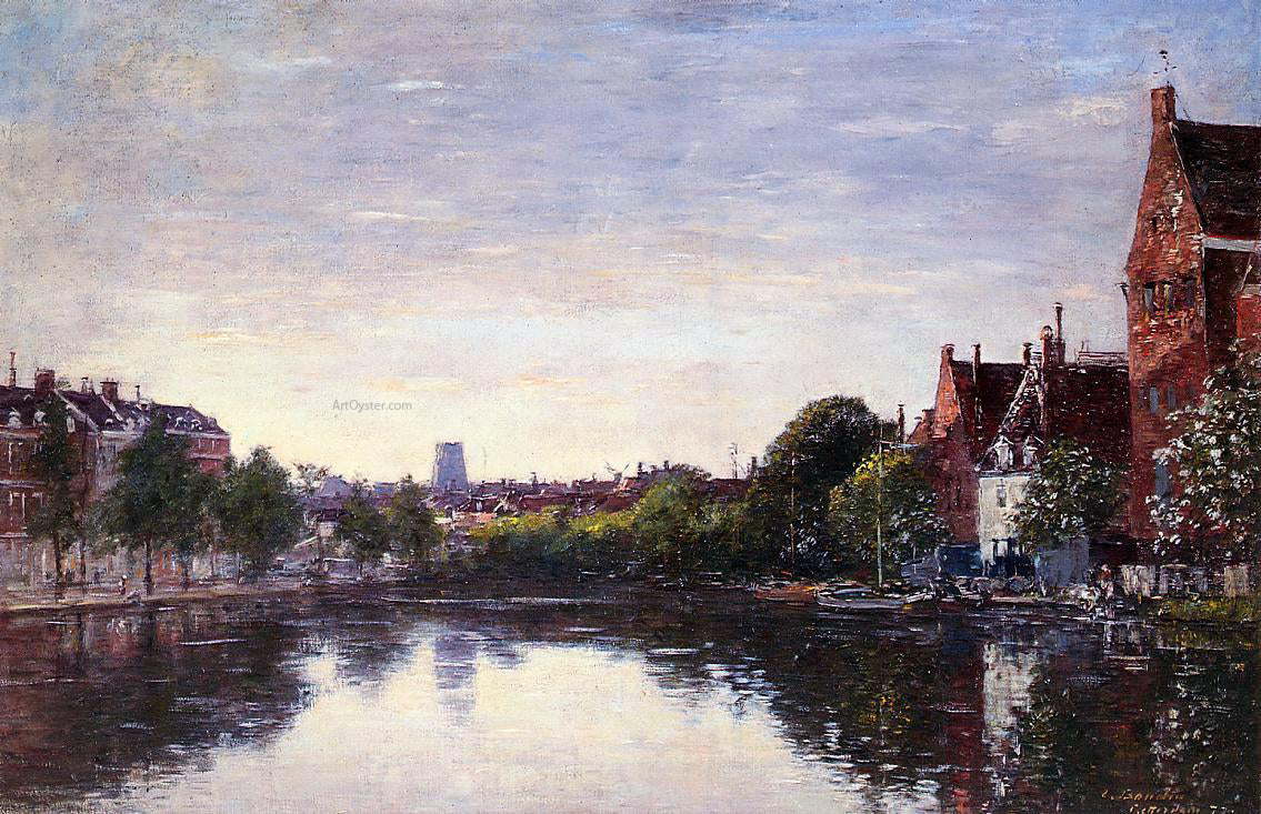 Eugene-Louis Boudin Rotterdam, a Corner of the Basin - Hand Painted Oil Painting