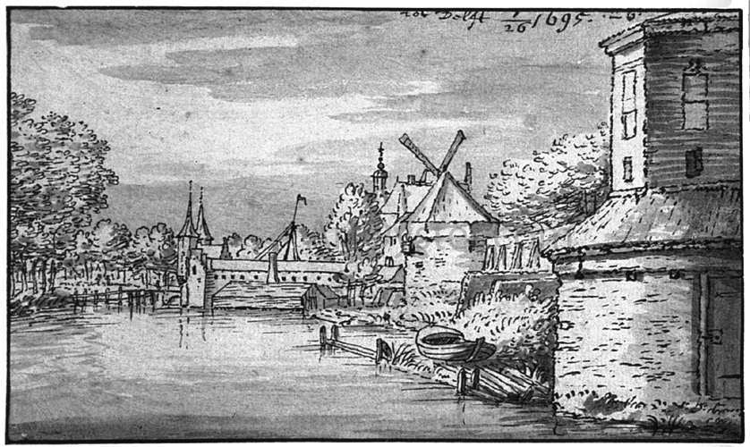 Josua De Grave Rotterdam Gate in Delft from Afar - Hand Painted Oil Painting