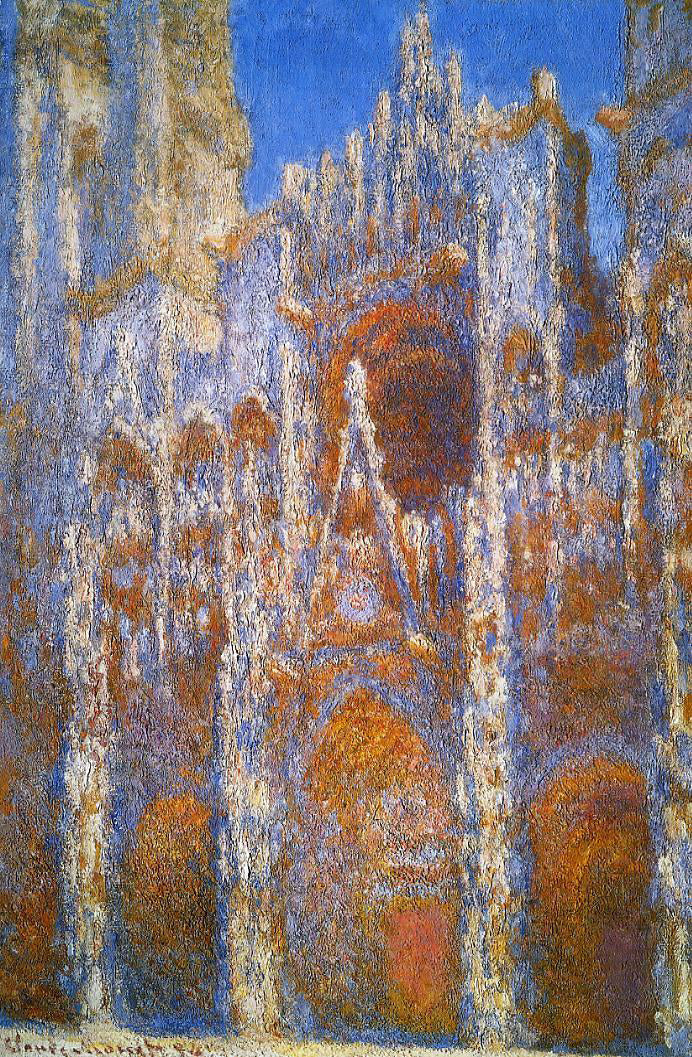Claude Oscar Monet Rouen Cathedral, Sunlight Effect - Hand Painted Oil Painting