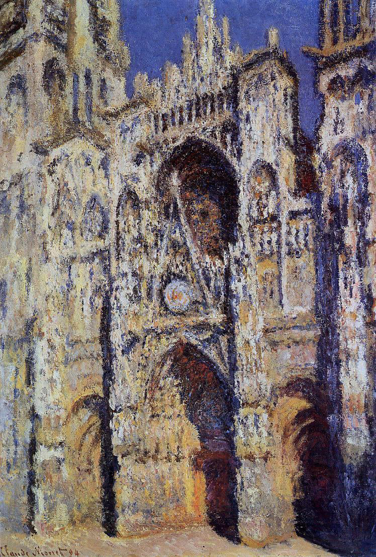 Claude Oscar Monet Rouen Cathedral, the Portal and the Tour d'Albane, Full Sunlight - Hand Painted Oil Painting