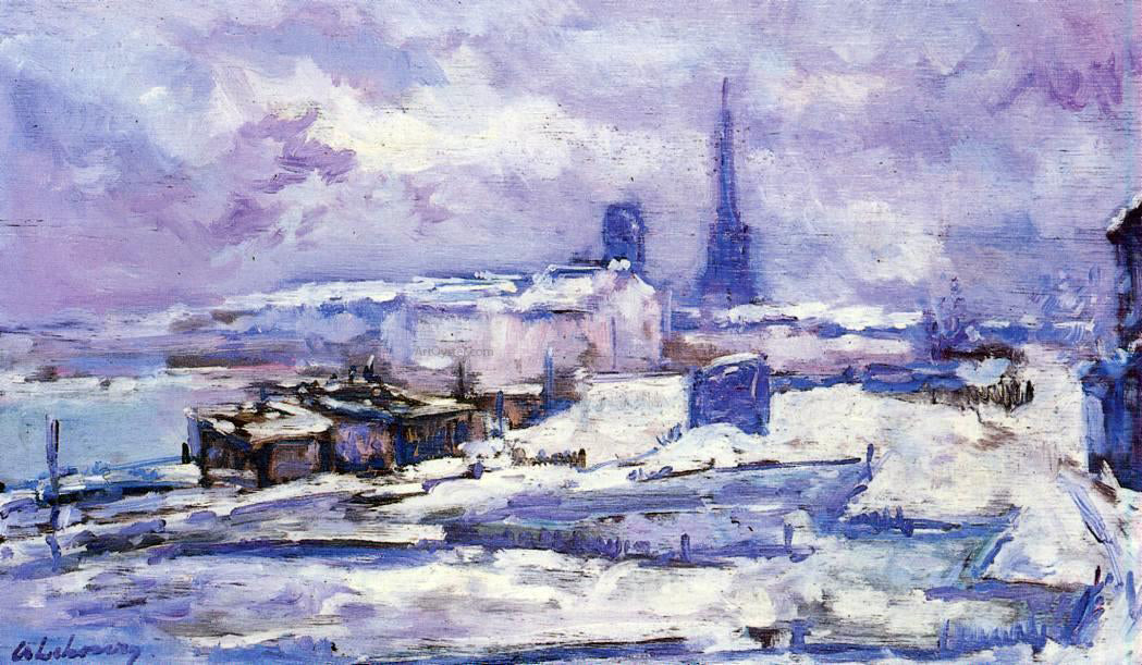 Albert Lebourg Rouen, Snow Effect - Hand Painted Oil Painting
