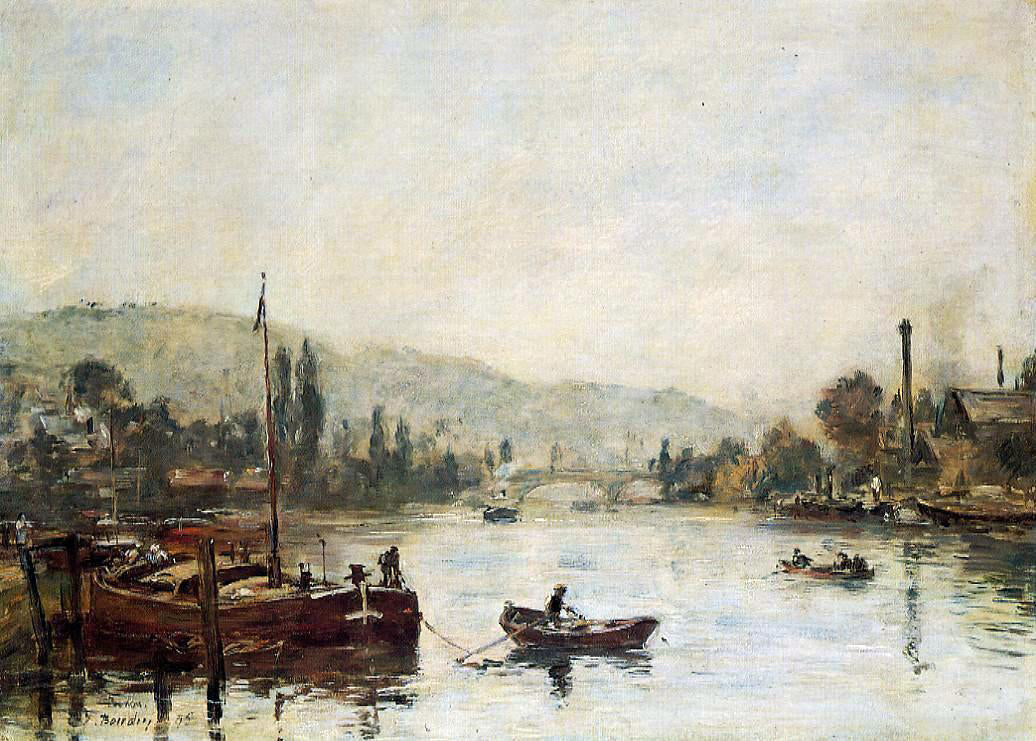 Eugene-Louis Boudin Rouen, the Santa-Catherine Coast, Morning Mist - Hand Painted Oil Painting