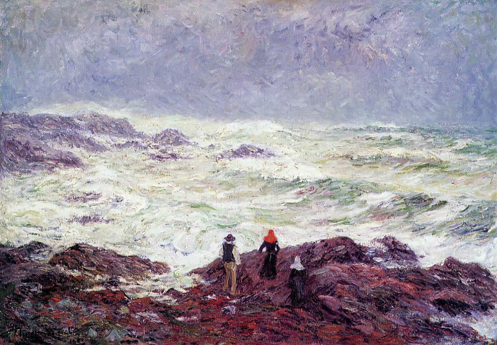 Henri Moret Rough Weather at Raguenez, near Pont Aven - Hand Painted Oil Painting