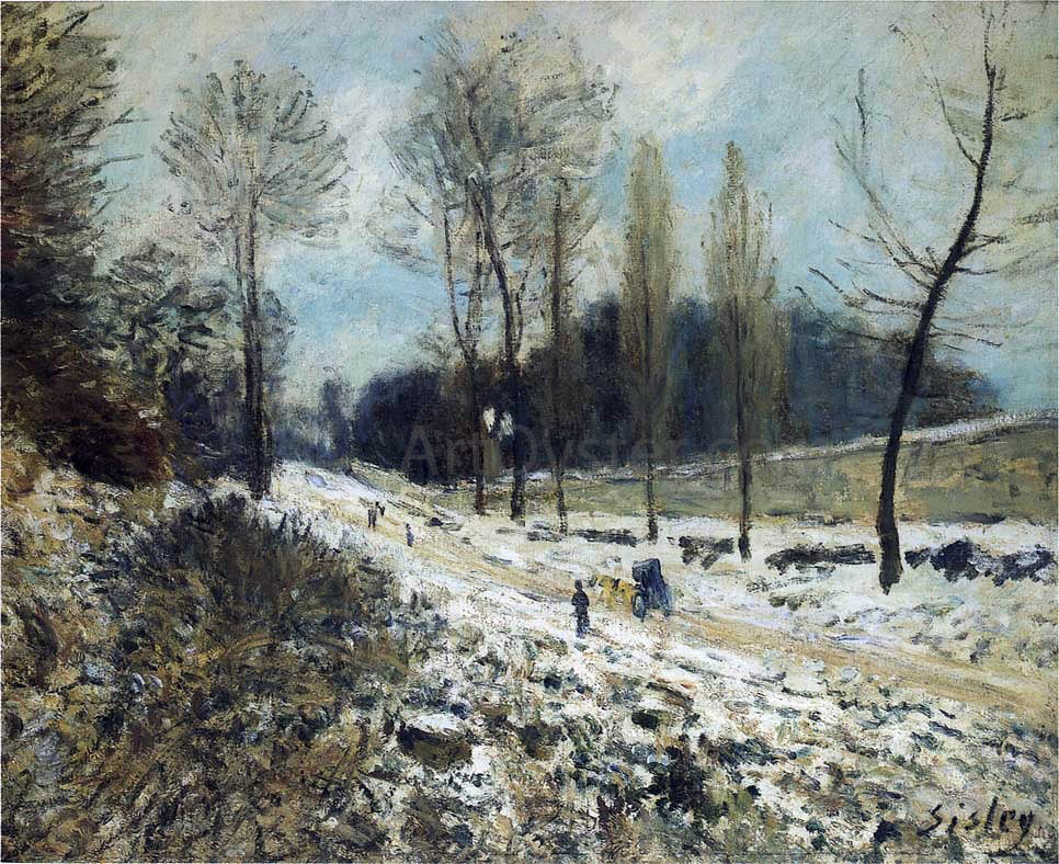 Alfred Sisley Route to Marly Le Roi in Snow - Hand Painted Oil Painting