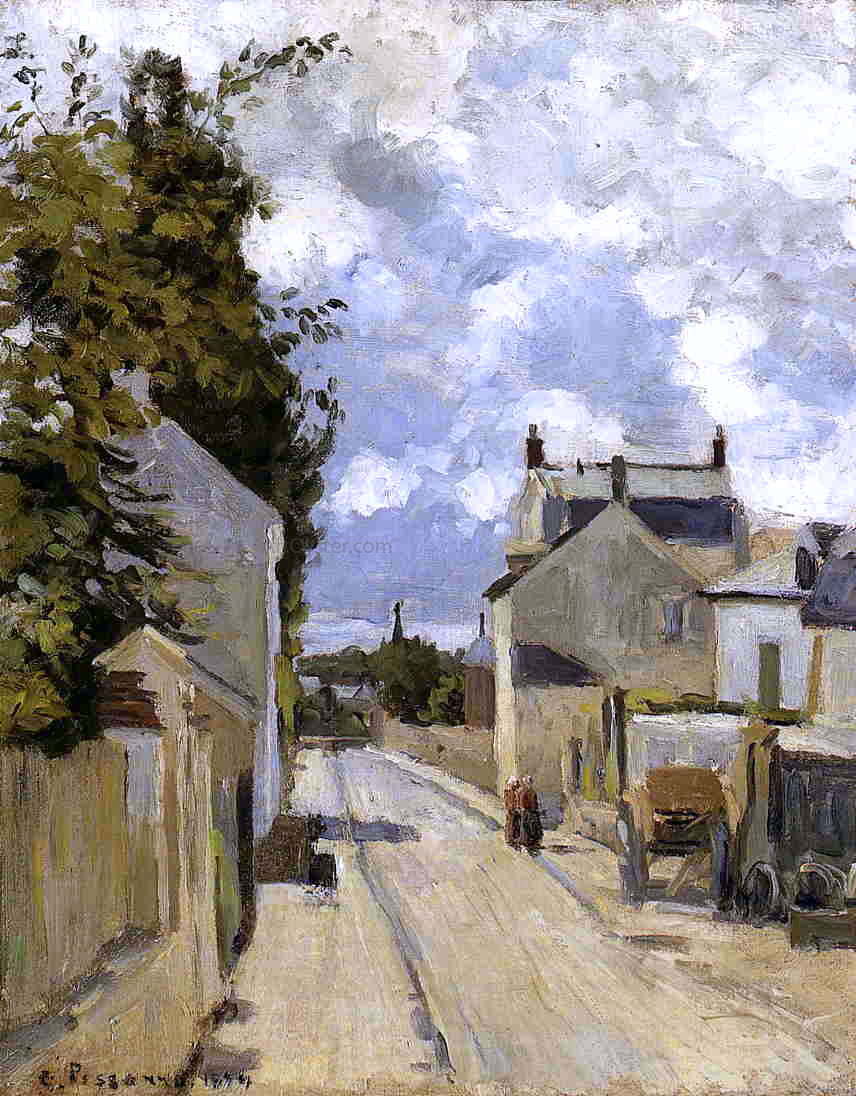 Camille Pissarro Rue de l'Hermitage, Pontoise - Hand Painted Oil Painting