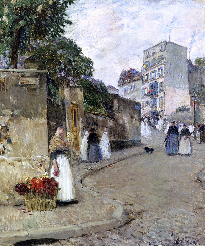 Frederick Childe Hassam Rue Montmartre, Paris - Hand Painted Oil Painting