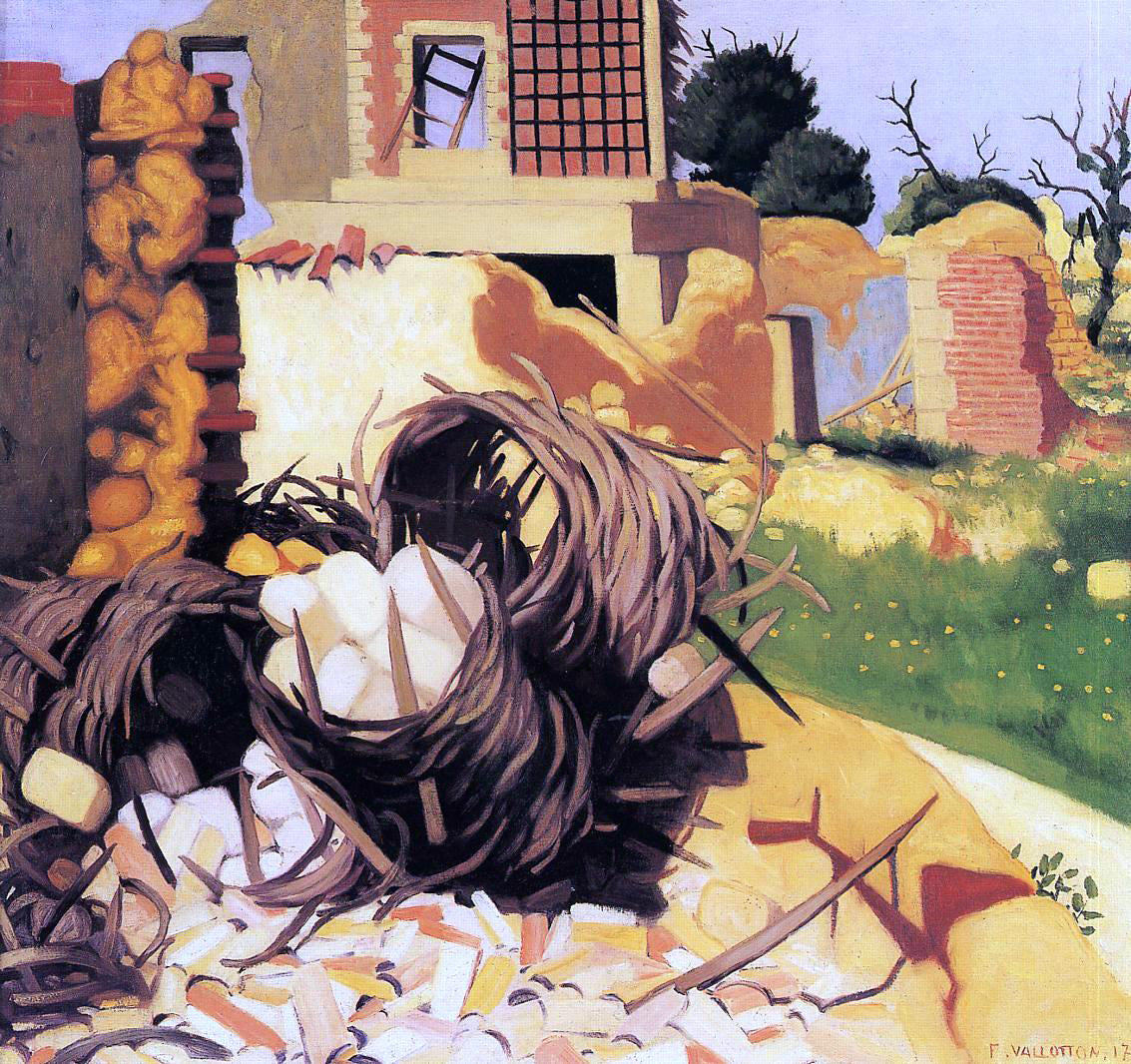 Felix Vallotton Ruins at Souain - Hand Painted Oil Painting