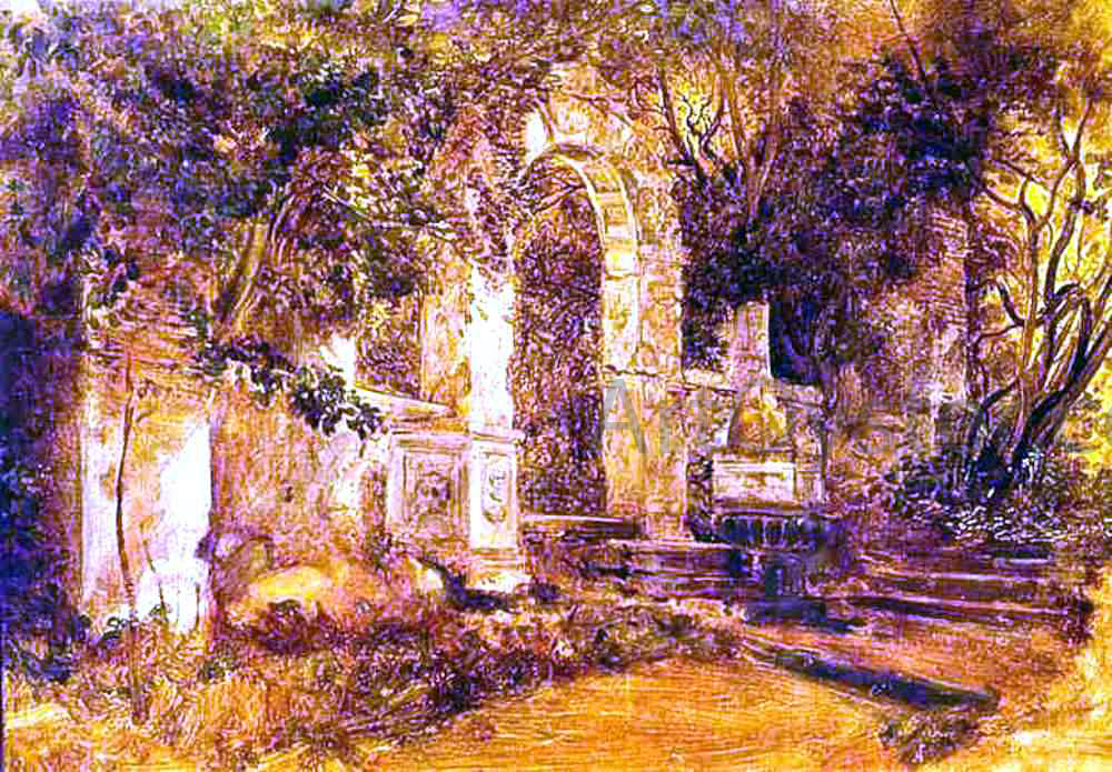 Karl Pavlovich Brulloff Ruins in Park - Hand Painted Oil Painting