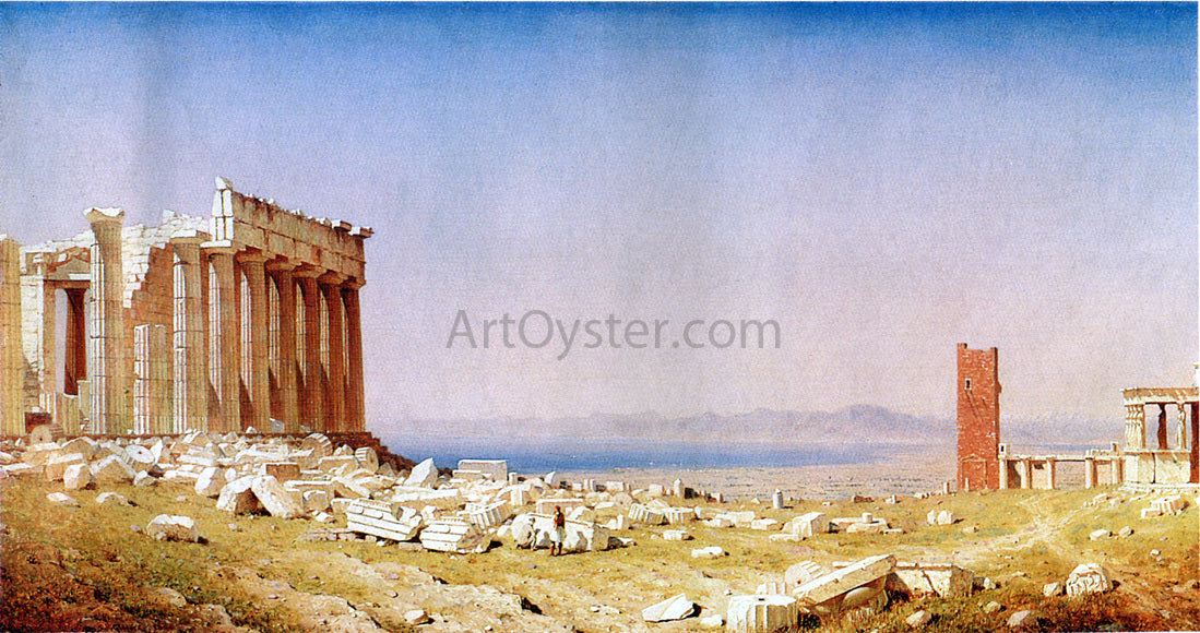 Sanford Robinson Gifford Ruins of the Parthenon - Hand Painted Oil Painting