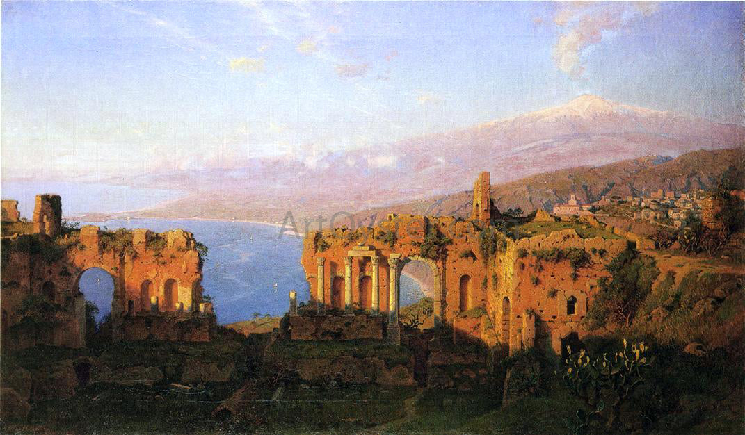 William Stanley Haseltine Ruins of the Roman Theatre at Taormina, Sicily - Hand Painted Oil Painting
